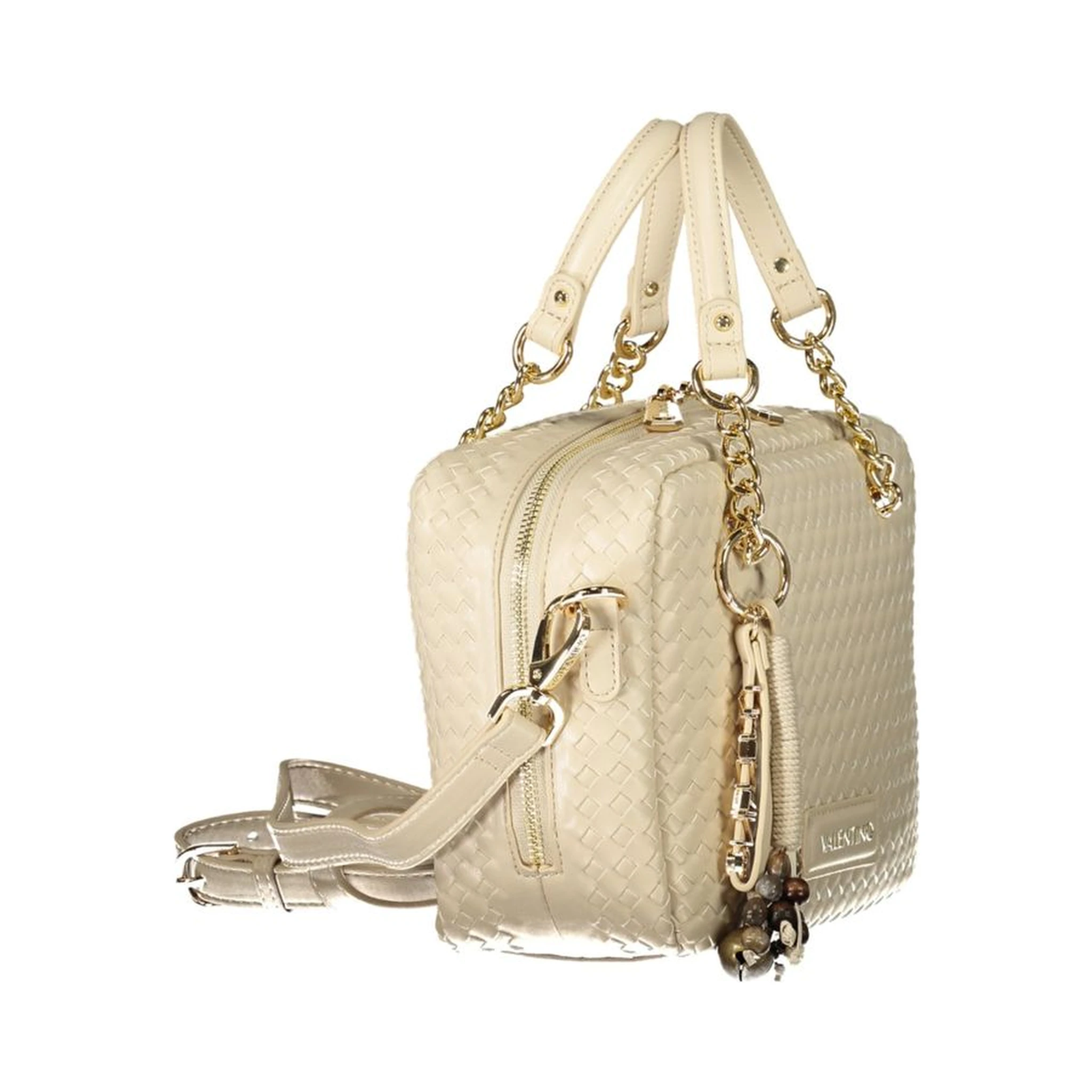 Beige Polyurethane Women's Bag