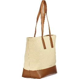 Beige Polyurethane Women's Bag