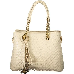 Beige Polyurethane Women's Bag