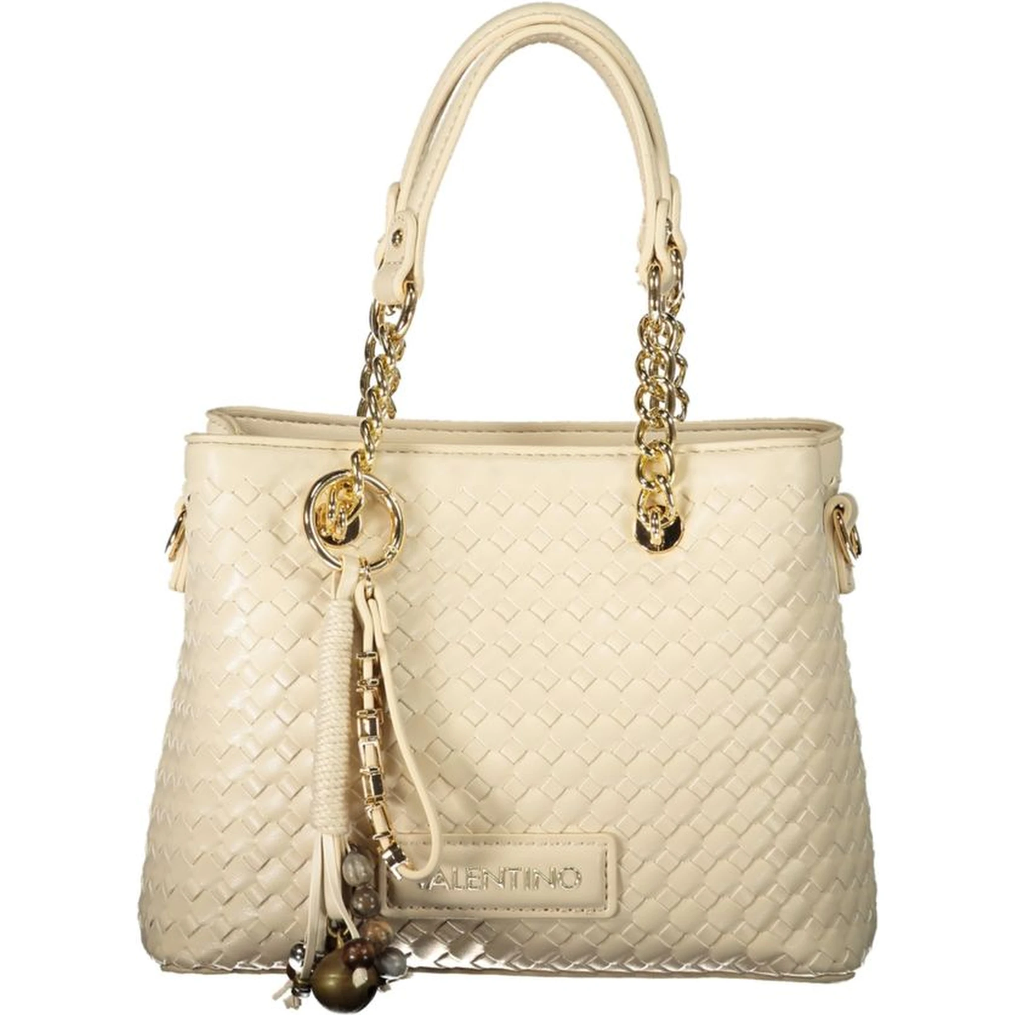 Beige Polyurethane Women's Bag