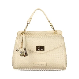 Beige Polyurethane Women's Bag