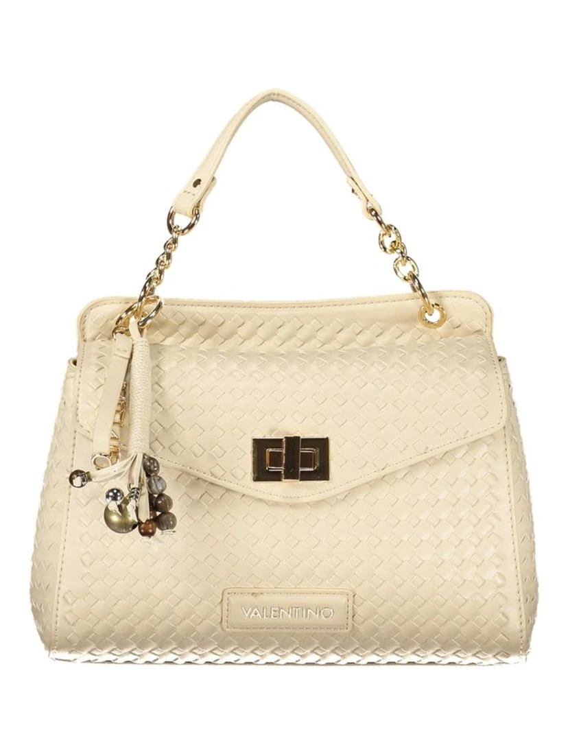 Beige Polyurethane Women's Bag