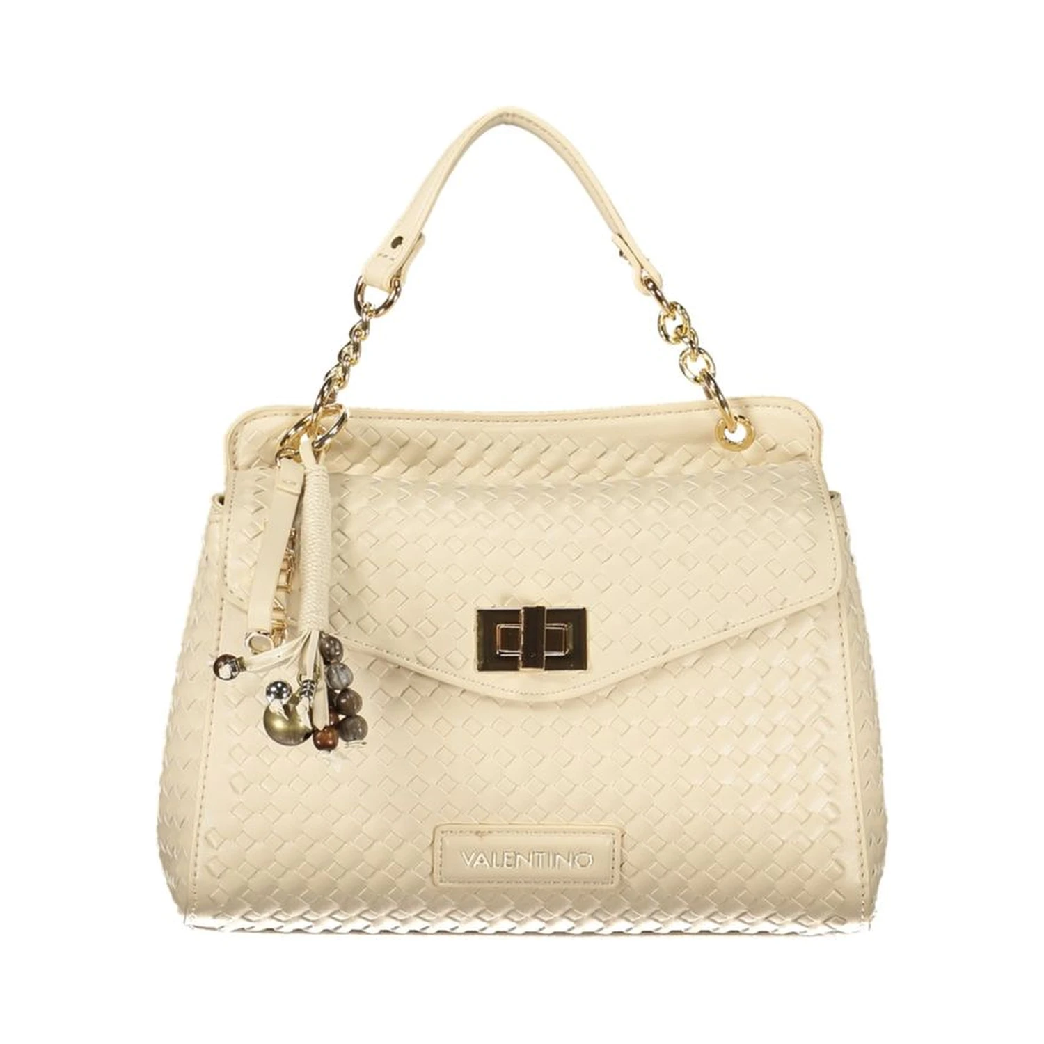 Beige Polyurethane Women's Bag