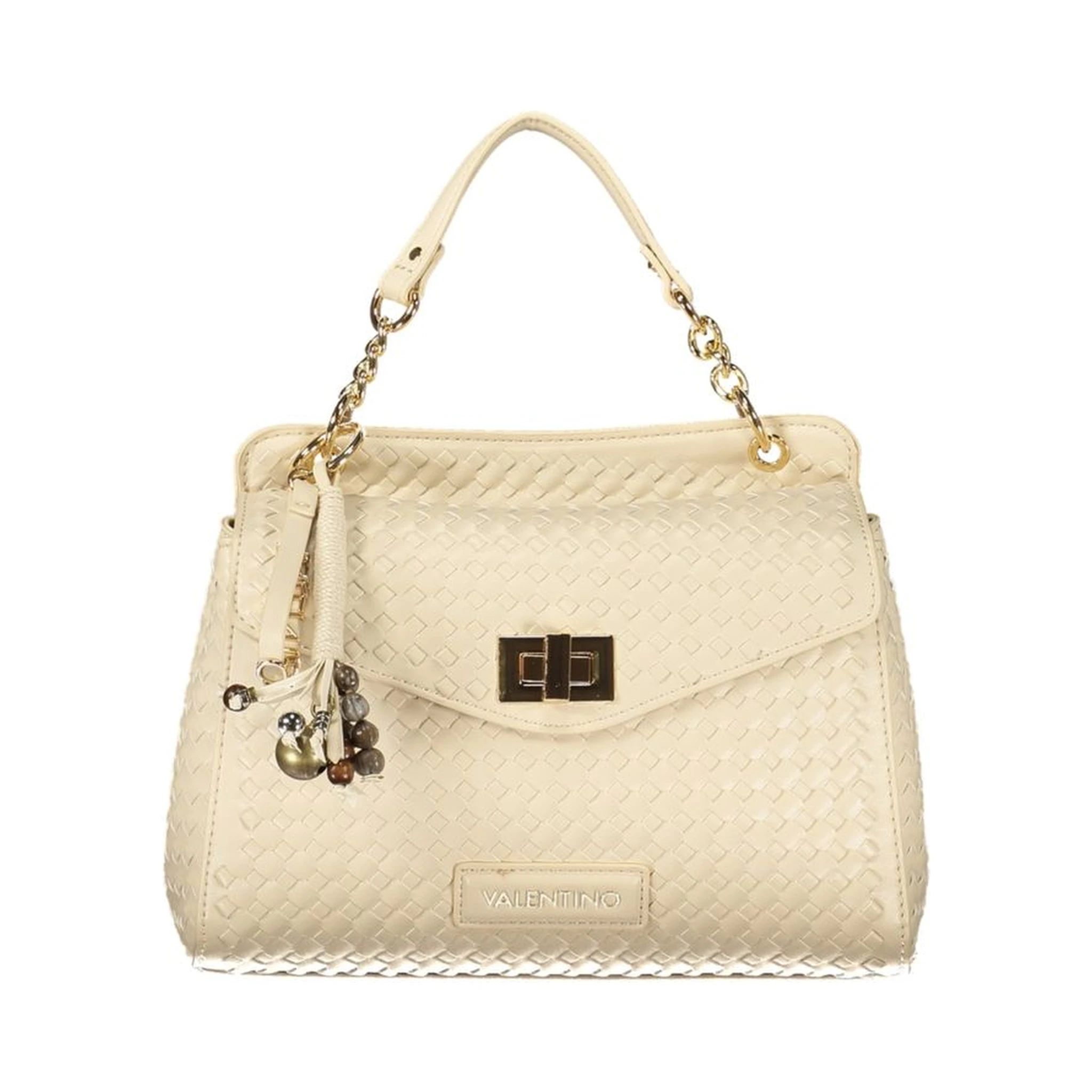 Beige Polyurethane Women's Bag