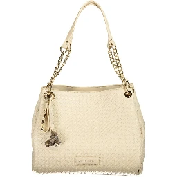 Beige Polyurethane Women's Bag