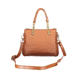 Brown Polyurethane Women Bag