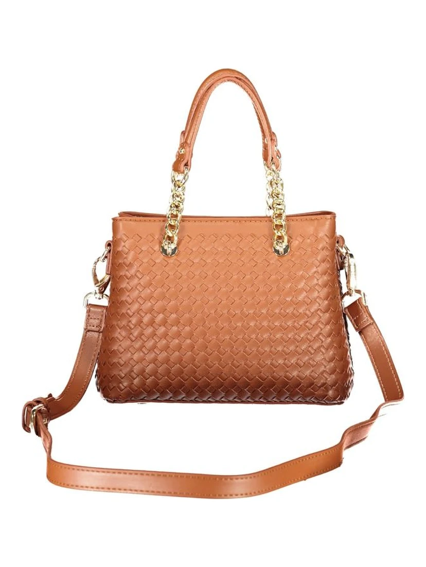 Brown Polyurethane Women Bag