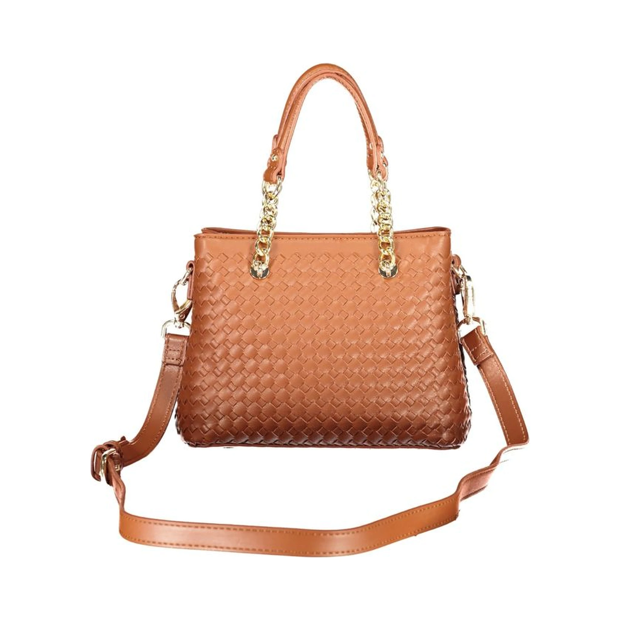 Brown Polyurethane Women Bag