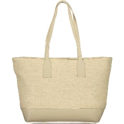 Beige Polyurethane Women's Bag