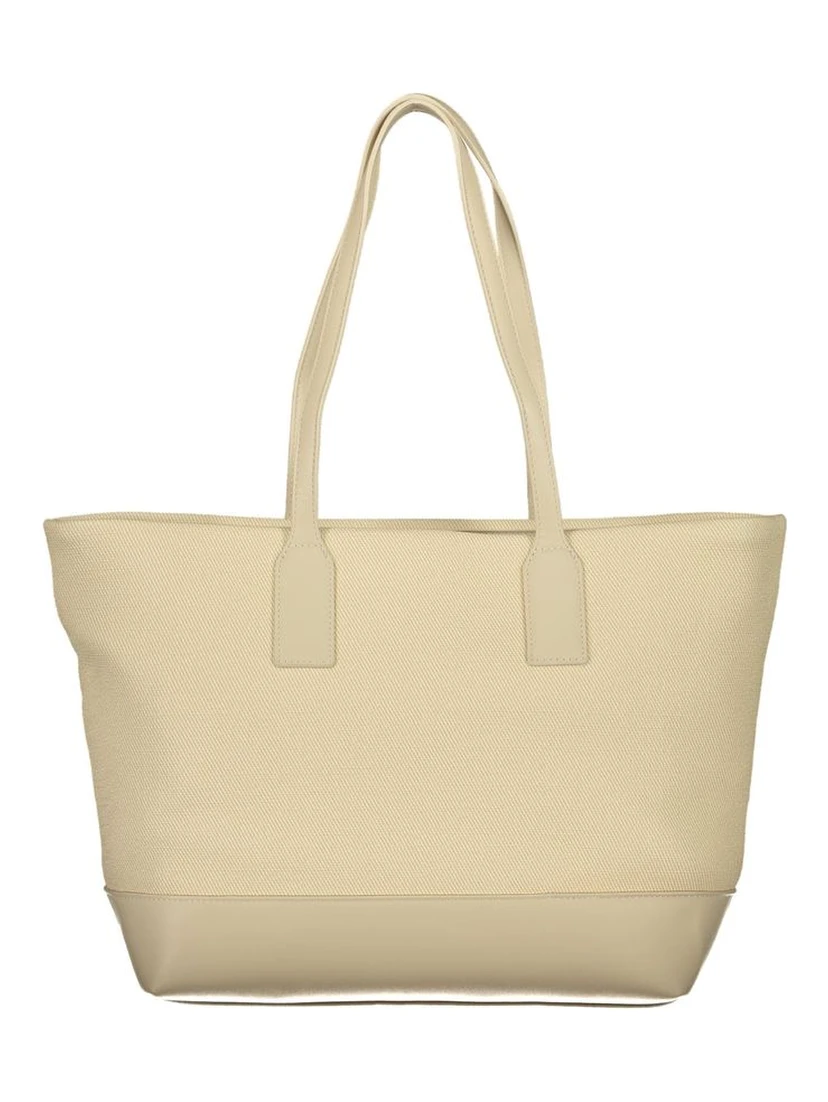 Beige Polyurethane Women's Bag