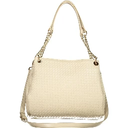 Beige Polyurethane Women's Bag