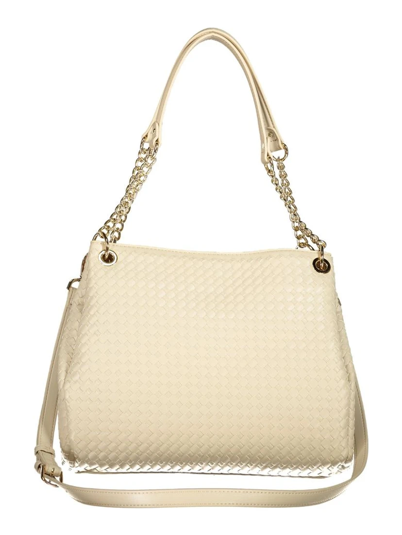 Beige Polyurethane Women's Bag
