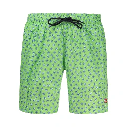 Green Polyester Men's Swim Shorts