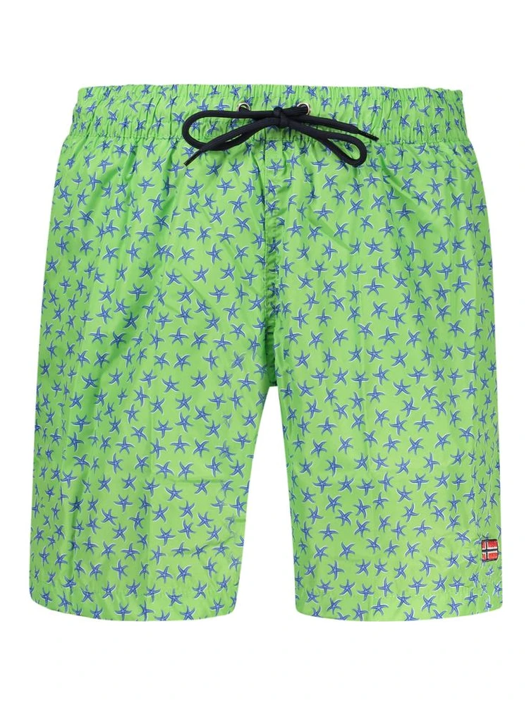 Green Polyester Men's Swim Shorts