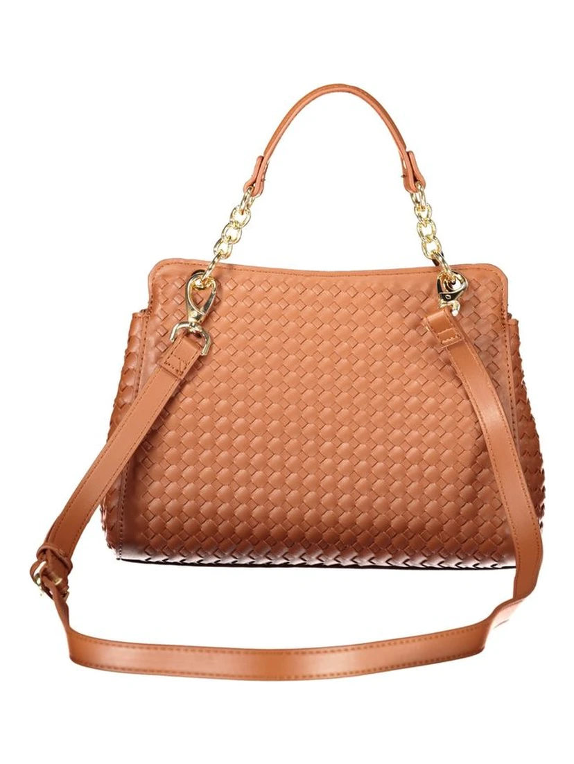 Brown Polyurethane Women's Bag