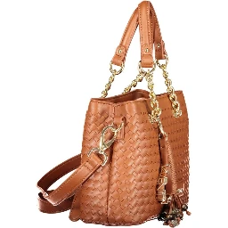 Brown Polyurethane Women Bag
