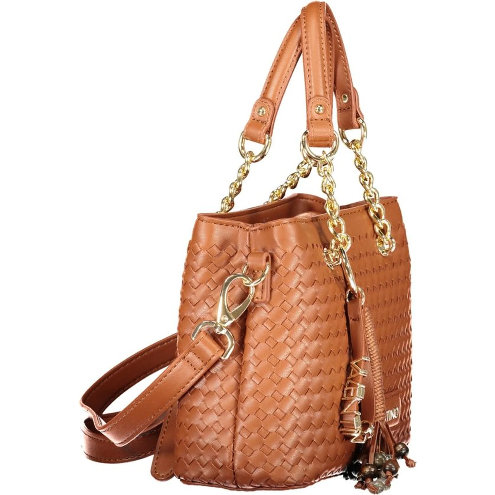 Brown Polyurethane Women Bag
