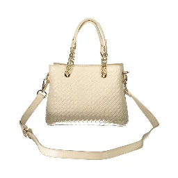 Beige Polyurethane Women's Bag