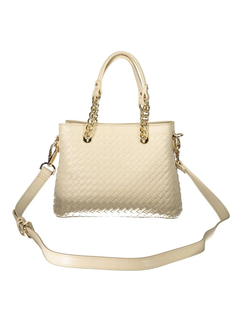 Beige Polyurethane Women's Bag