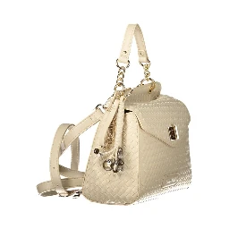 Beige Polyurethane Women's Bag