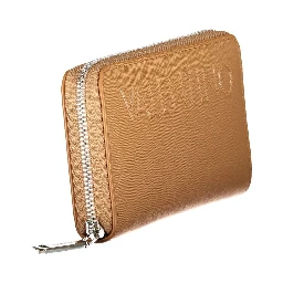 Brown Polyurethane Women's Wallet