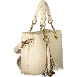 Beige Polyurethane Women's Bag