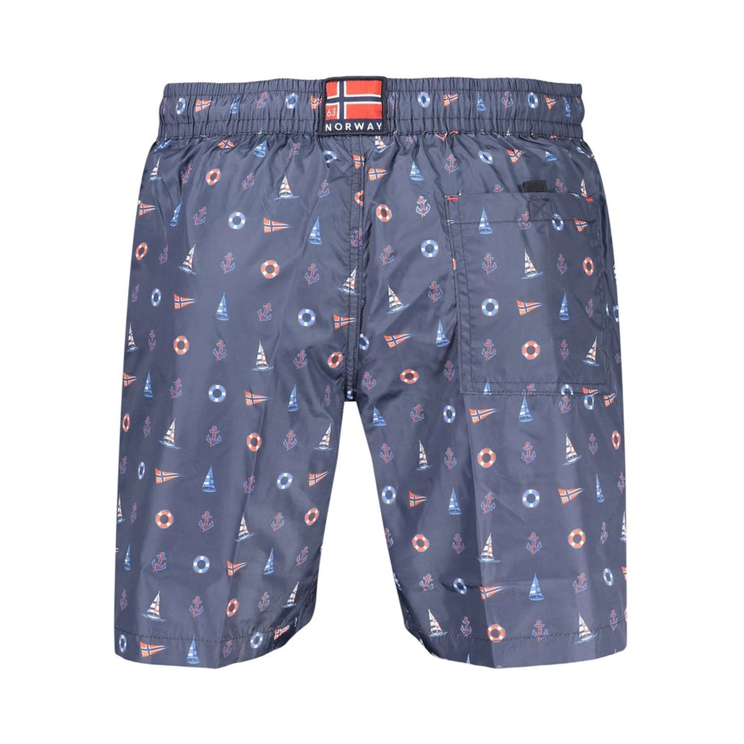 Blue Polyester Men's Swim Shorts