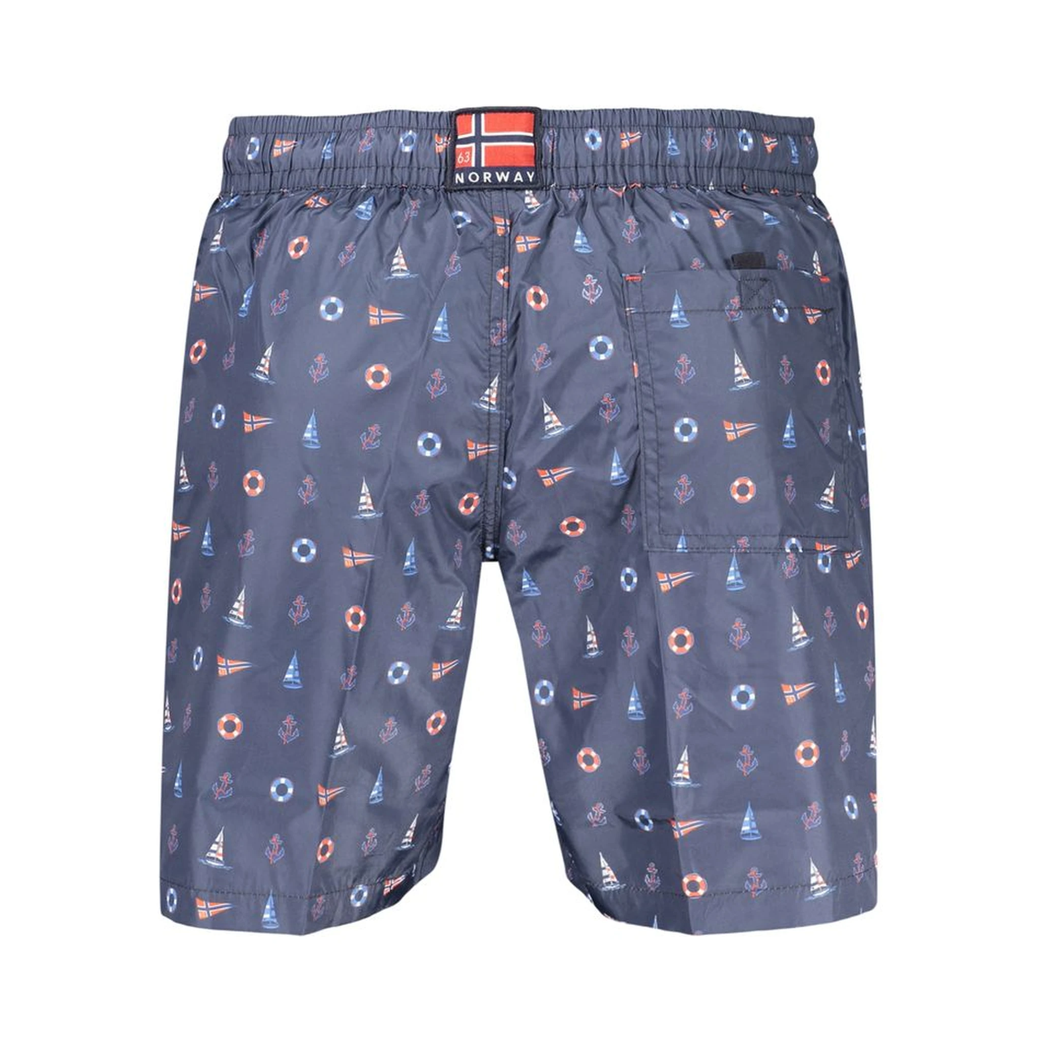 Blue Polyester Men's Swim Shorts