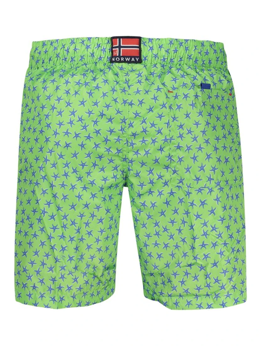 Green Polyester Men's Swim Shorts