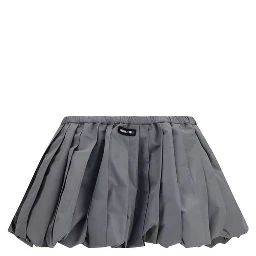 Gray Polyester Mini Skirt