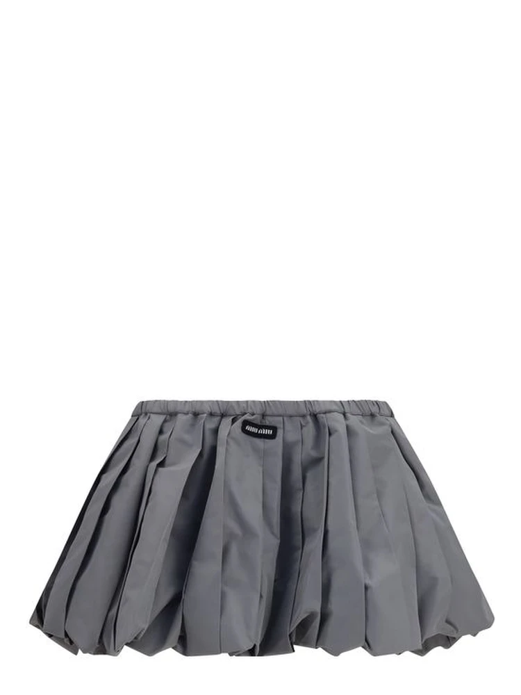 Gray Polyester Mini Skirt
