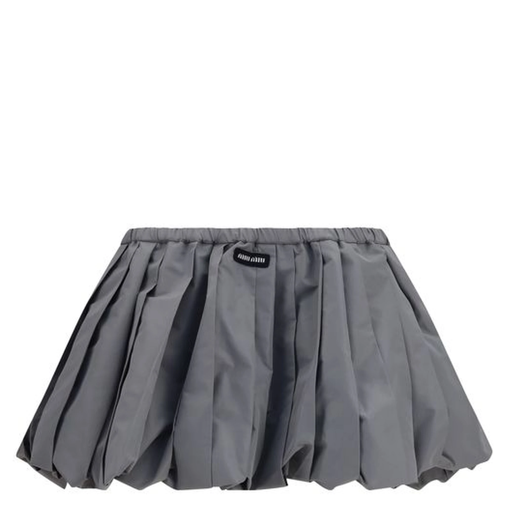 Gray Polyester Mini Skirt