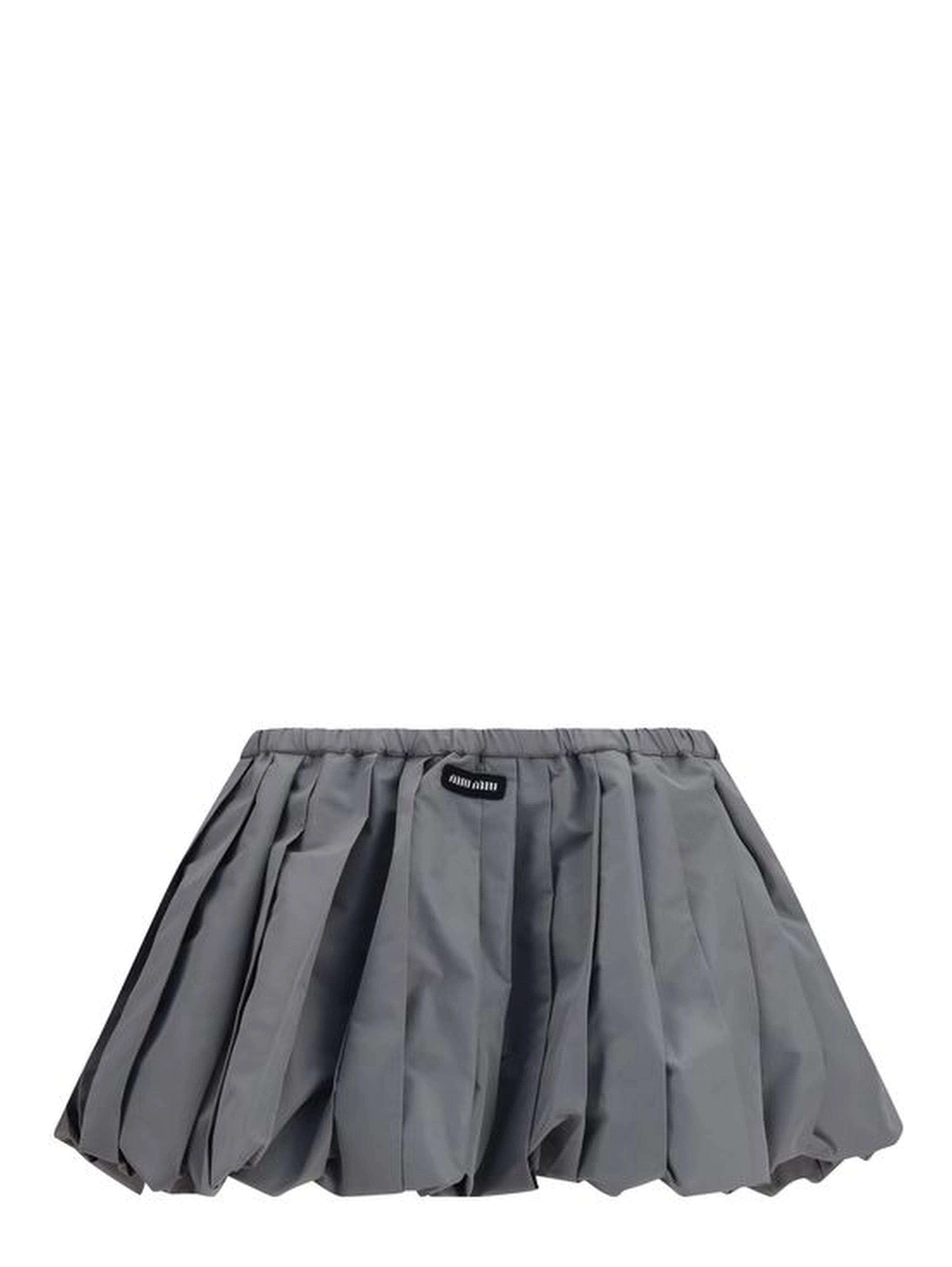 Gray Polyester Mini Skirt