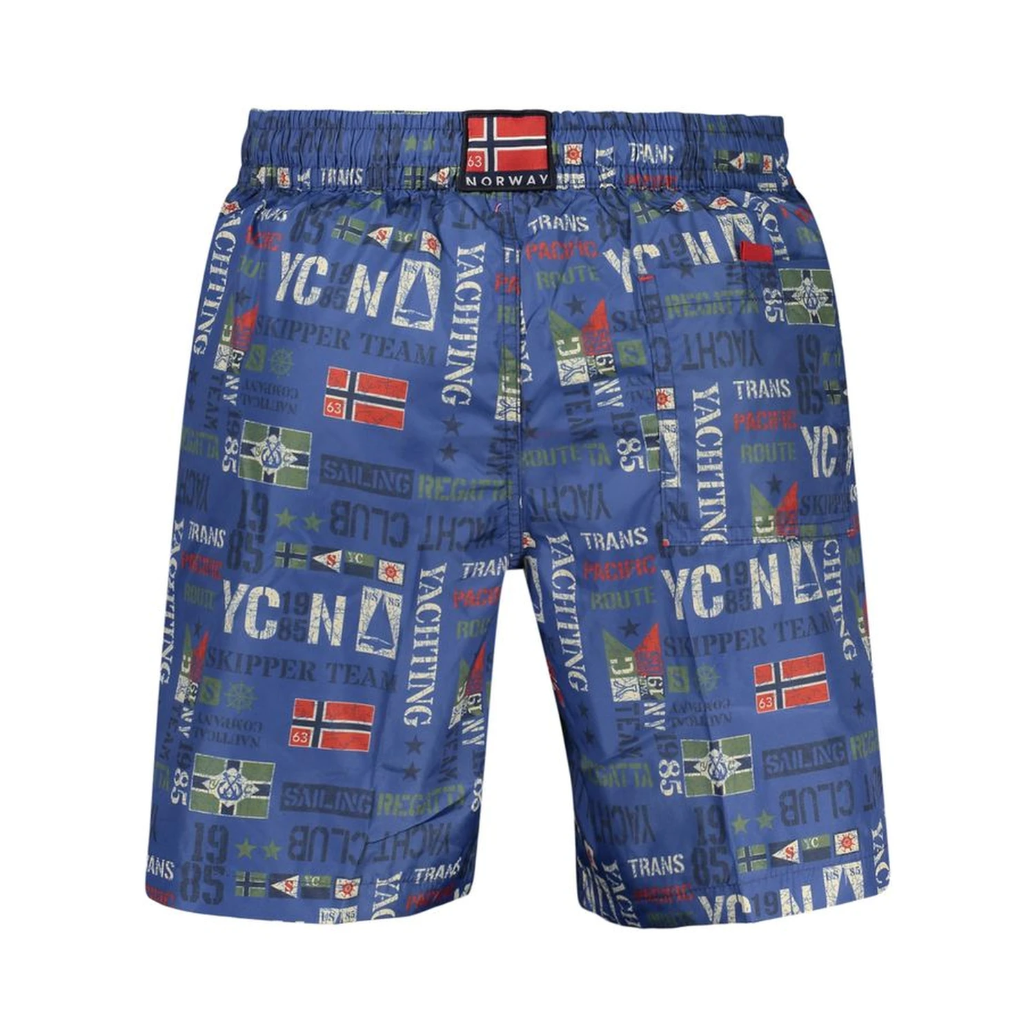 Blue Polyester Men's Swimwear