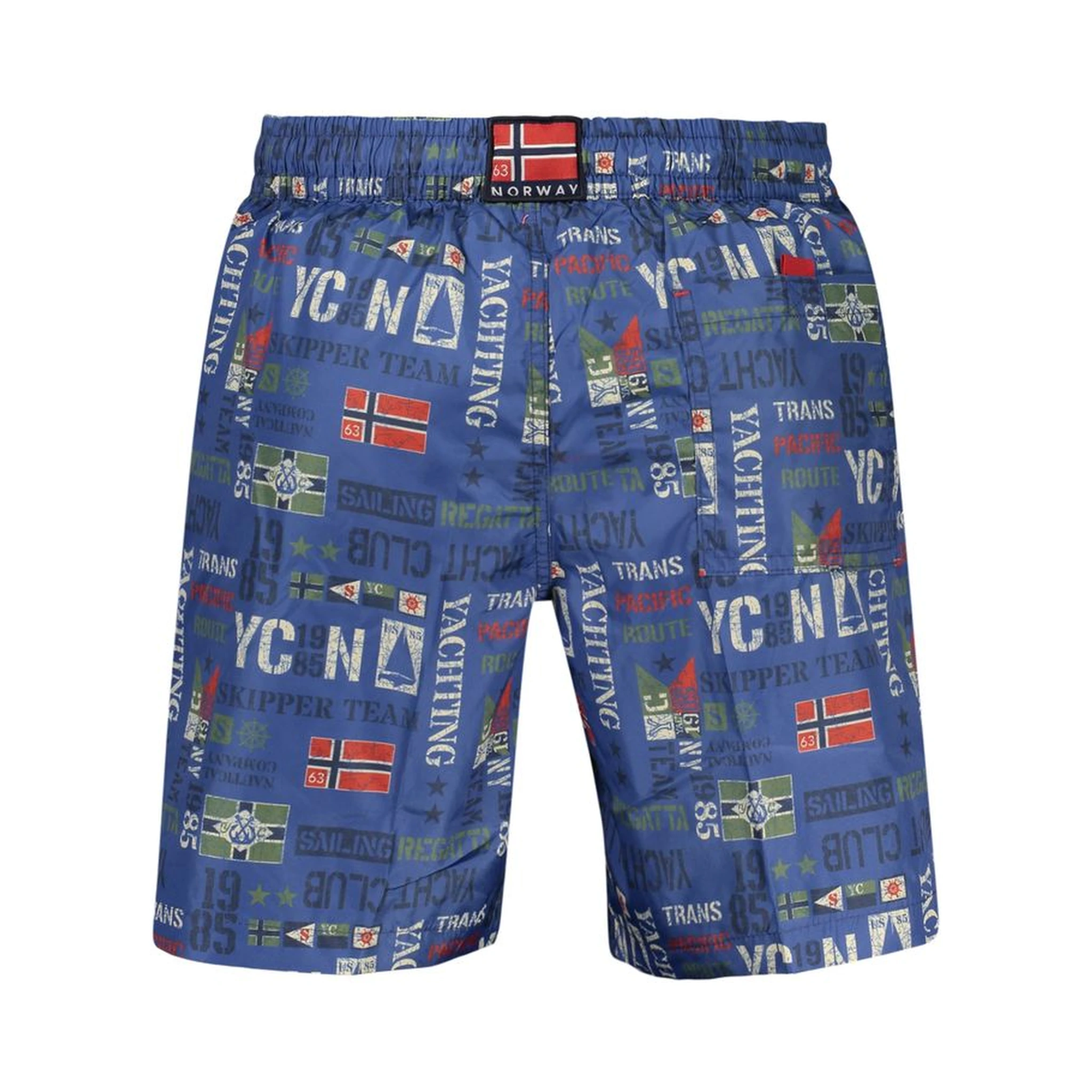 Blue Polyester Men's Swimwear