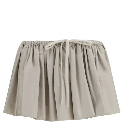 Beige Polyester Mini Skirt