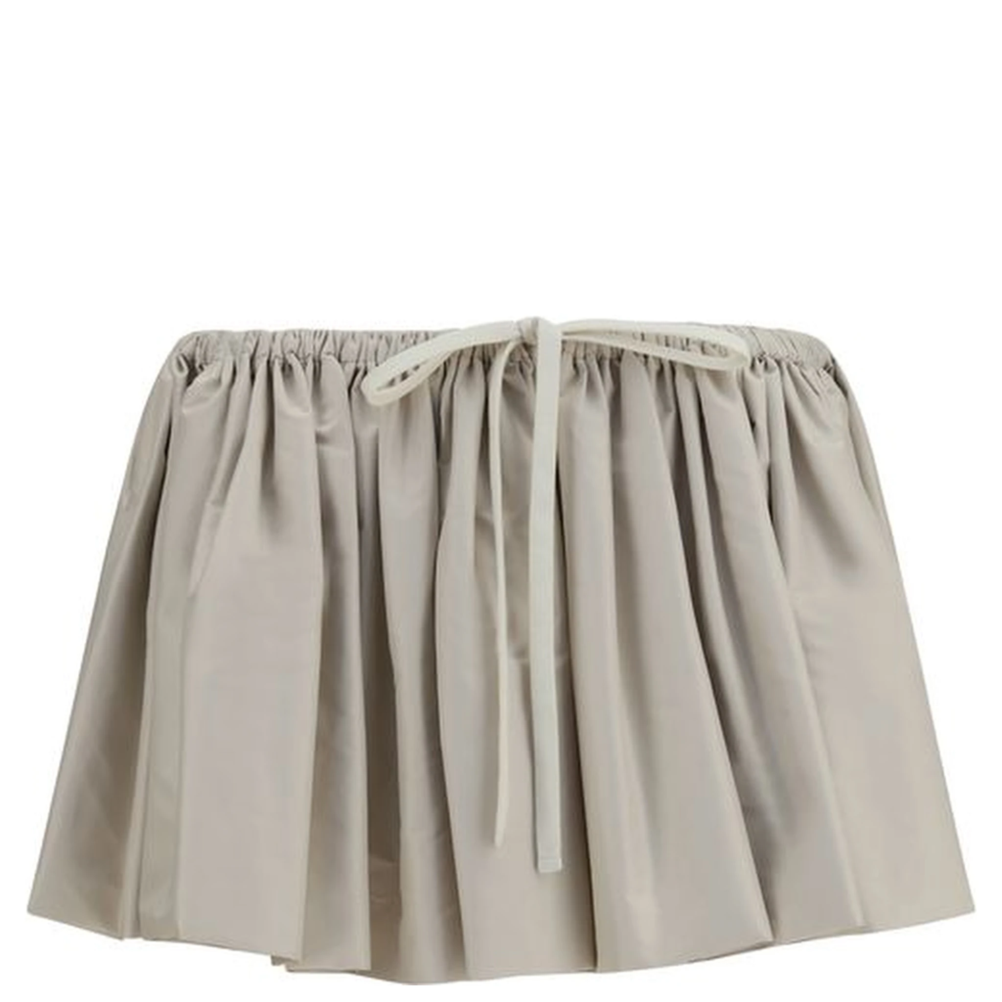 Beige Polyester Mini Skirt