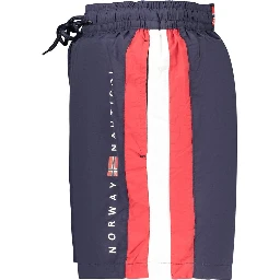 Blue Polyamide Men's Swimwear