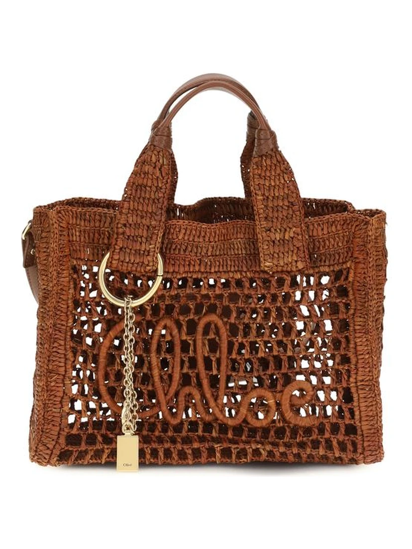 Brown Raffia Shoulder Bag