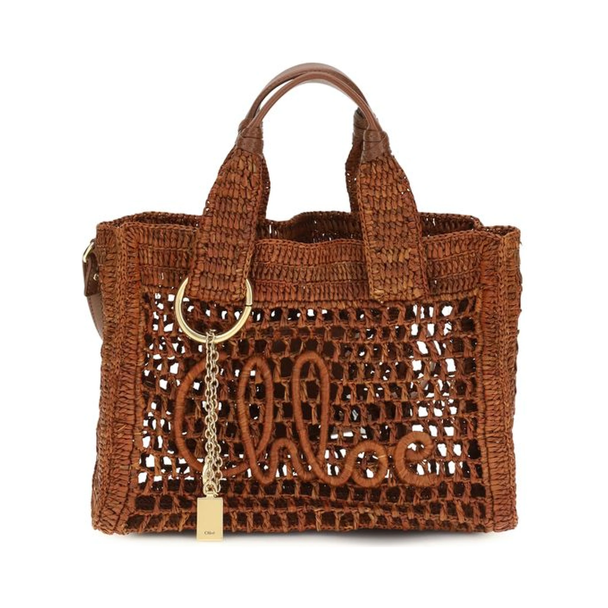 Brown Raffia Shoulder Bag