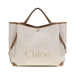 Beige Cotton Shoulder Bag