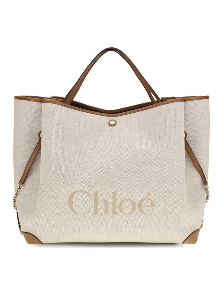 Beige Cotton Shoulder Bag