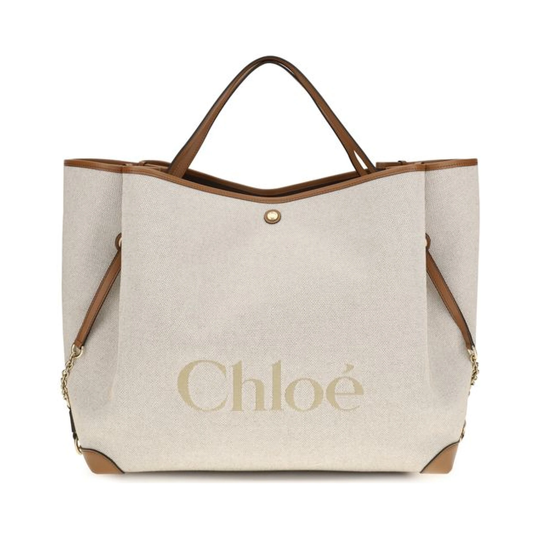 Beige Cotton Shoulder Bag