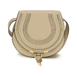 Beige Calf Leather Bos Taurus Shoulder Bag