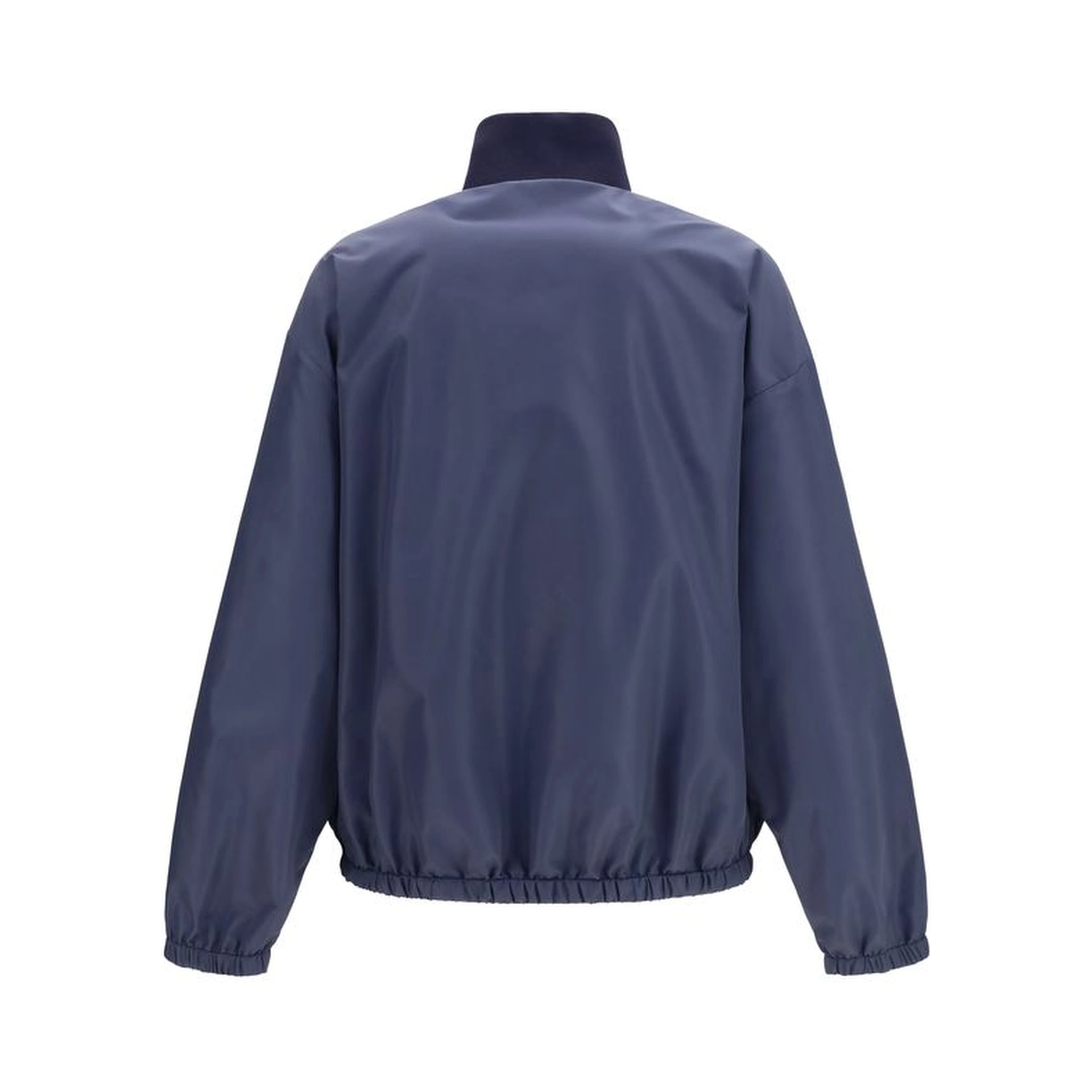 Blue Polyester Full-Length Jacket