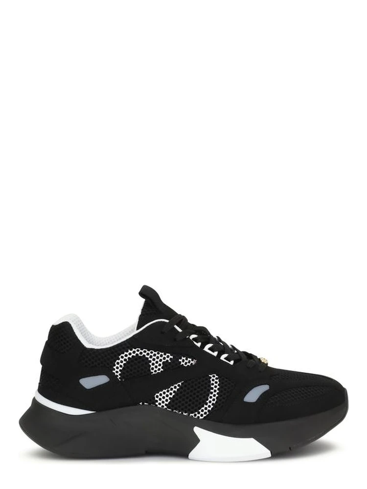Black Fabric Athletic Sneakers