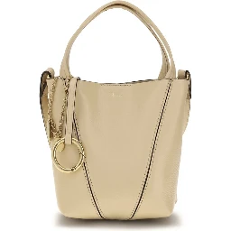 Beige Calf Leather Bos Taurus Shoulder Bag