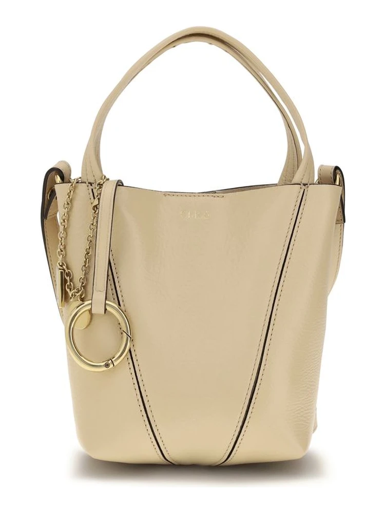 Beige Calf Leather Bos Taurus Shoulder Bag