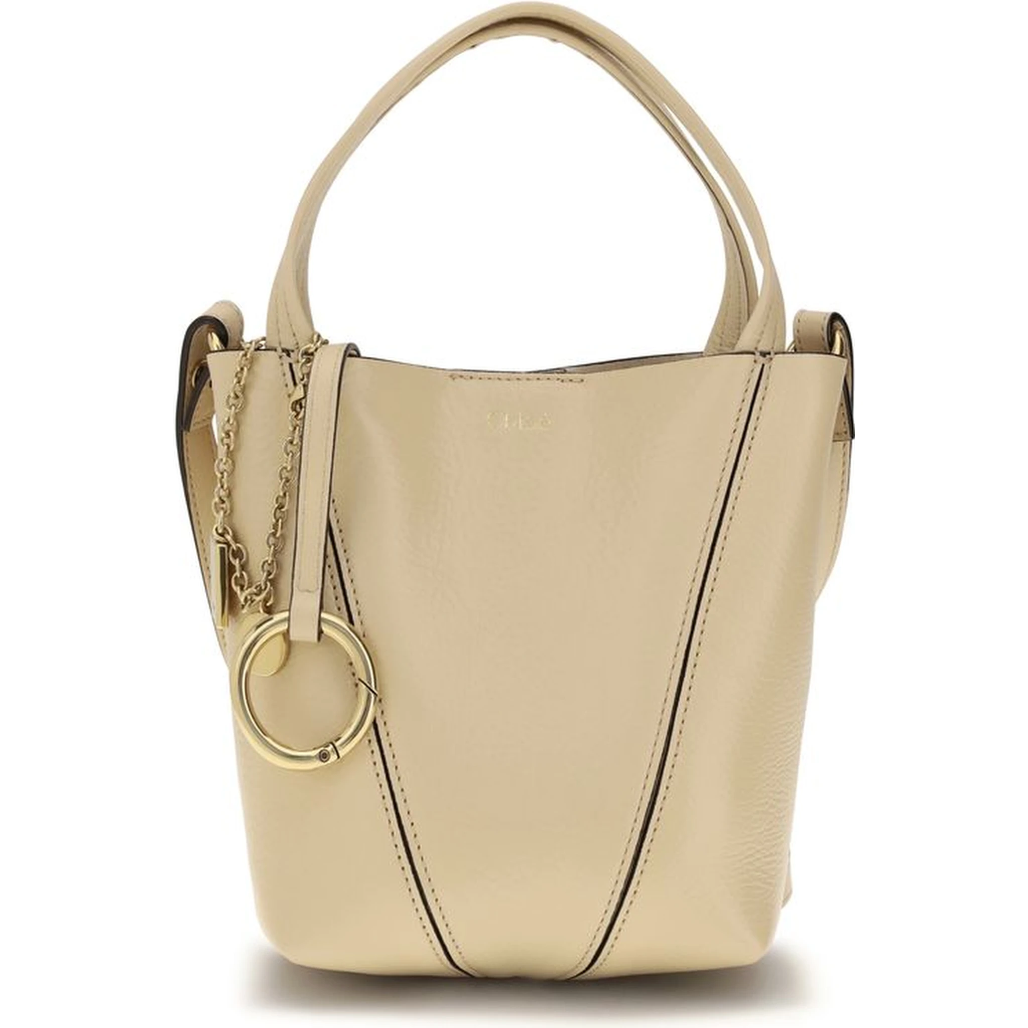 Beige Calf Leather Bos Taurus Shoulder Bag