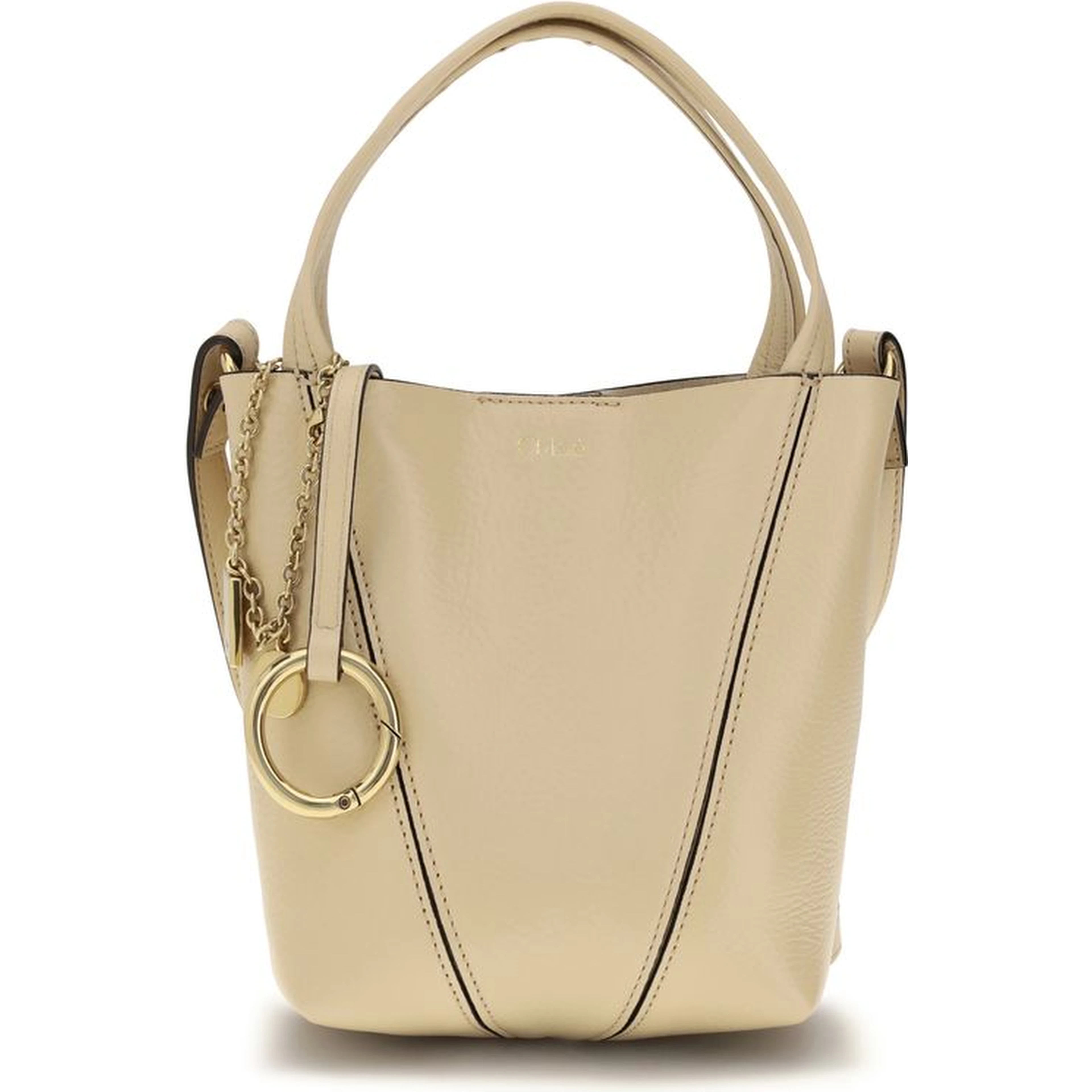 Beige Calf Leather Bos Taurus Shoulder Bag